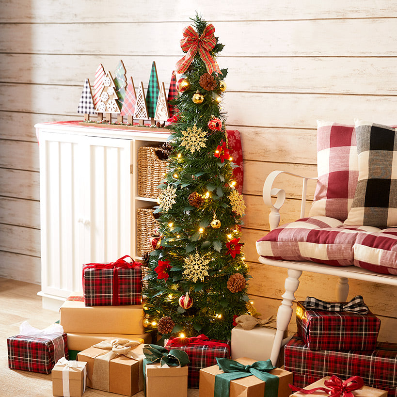Pre-Lit Decorated Pop-Up Tree