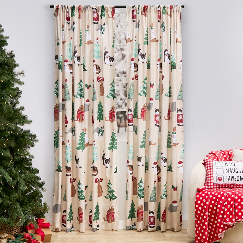 Merry Catmas Window Panel 50" x 63"