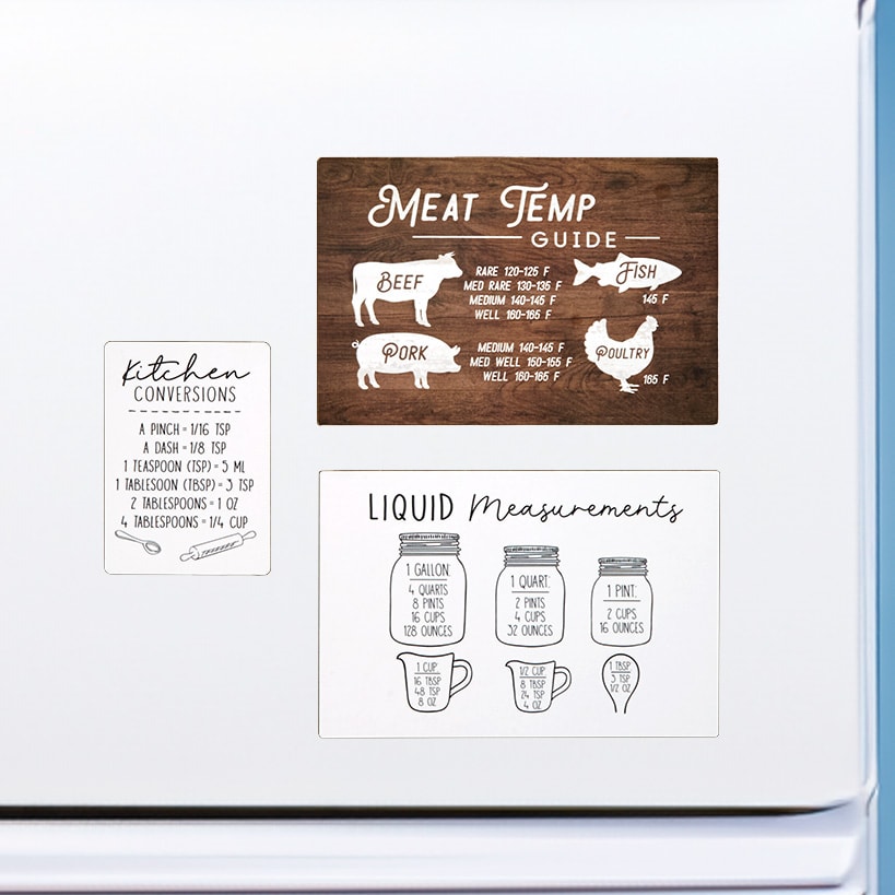 Refrigerator Door Magnet with Guides - Set of 3