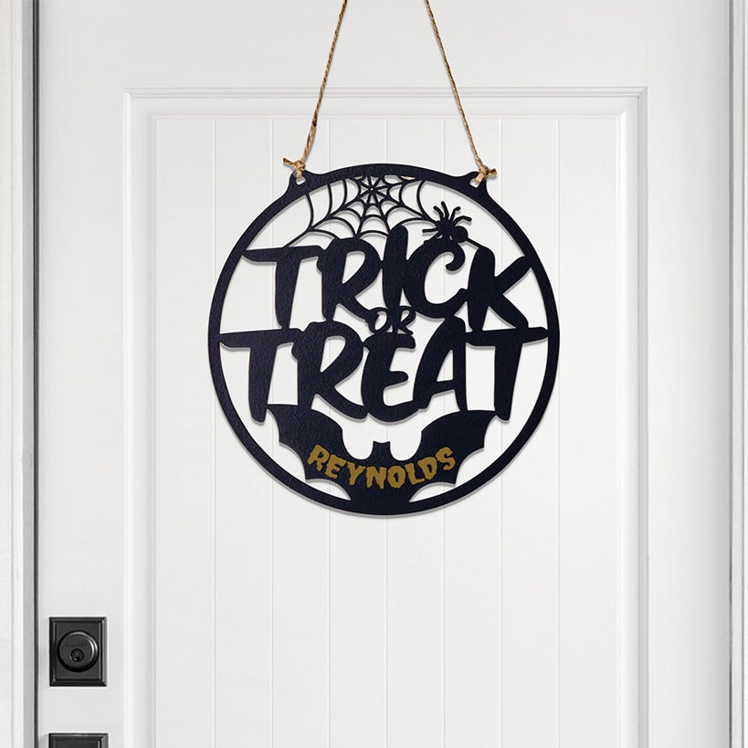 Personalized Halloween Trick-Or-Treat Door Hanger