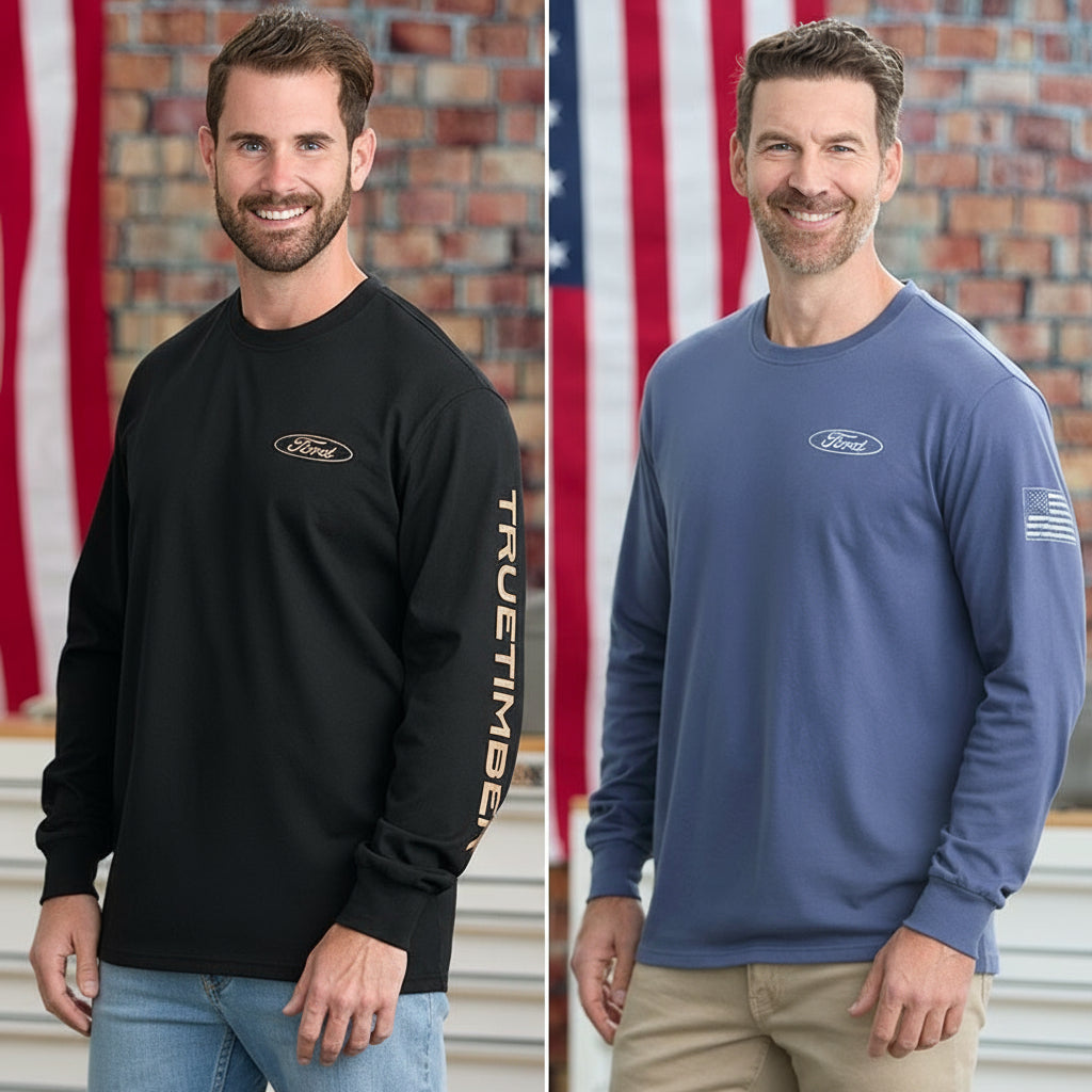 Men's Ford Car Long Sleeve Graphic T-Shirt