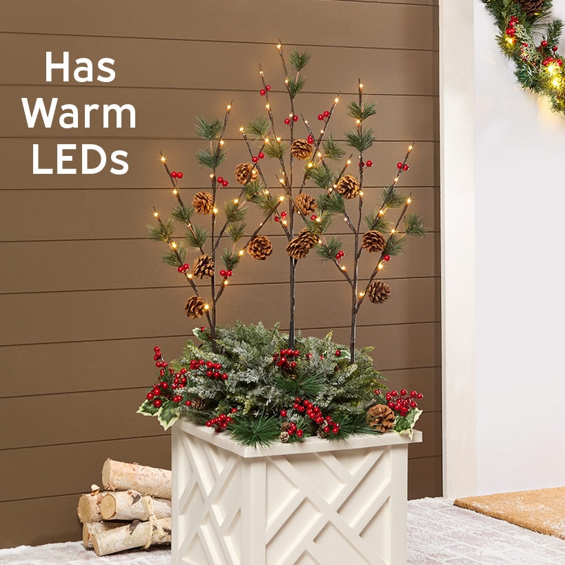 26" Solar Pinecone Stakes Set of 3