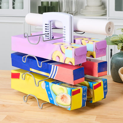 Foil and Plastic Wrap Kitchen Organizer - Adjustable