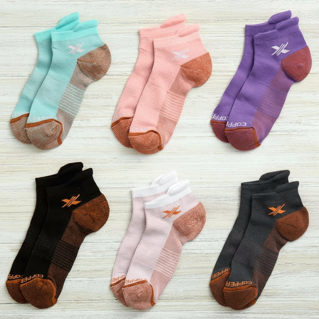 Low-Cut Copper Infused Compression Socks for Men or Women
