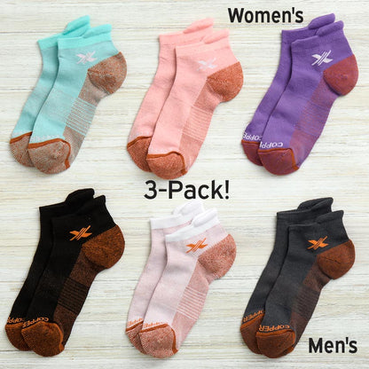 Low-Cut Copper Infused Compression Socks for Men or Women