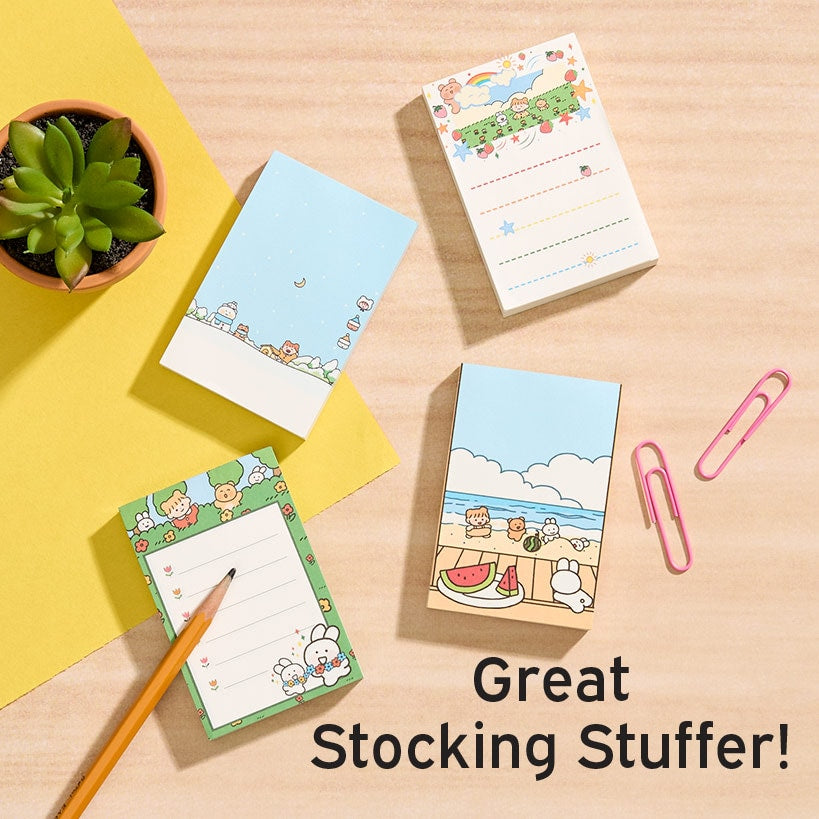 Cartoon Memo Writing Notepads - Set of 4