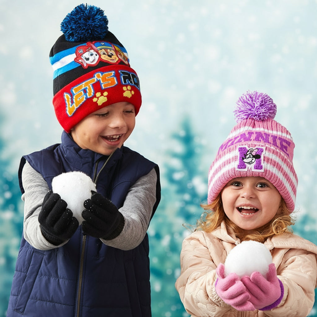 Kid's Beanie and Glove Matching Gift Set - Minnie Mouse or Paw Patrol