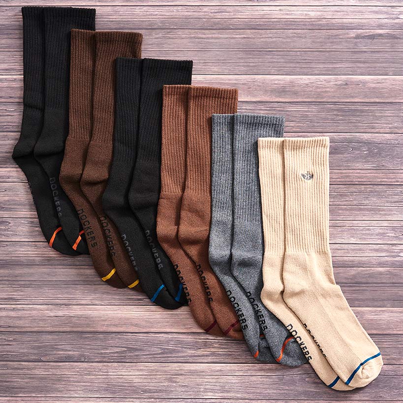 6-Pack Men's Docker's Crew Socks Half Cushion