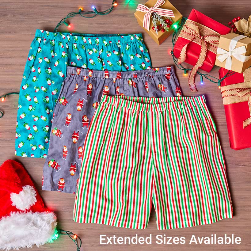 Men's Christmas Underwear Boxer Briefs 3-Pk.