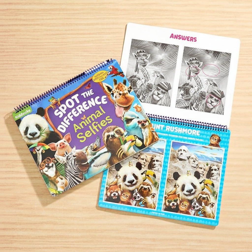 Kidsbooks® Spot the Difference Animal Selfies Write & Wipe Book