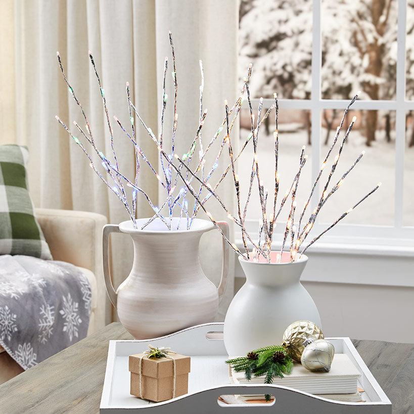 Lighted Winter Branches - 3 Piece Set - Multi Color