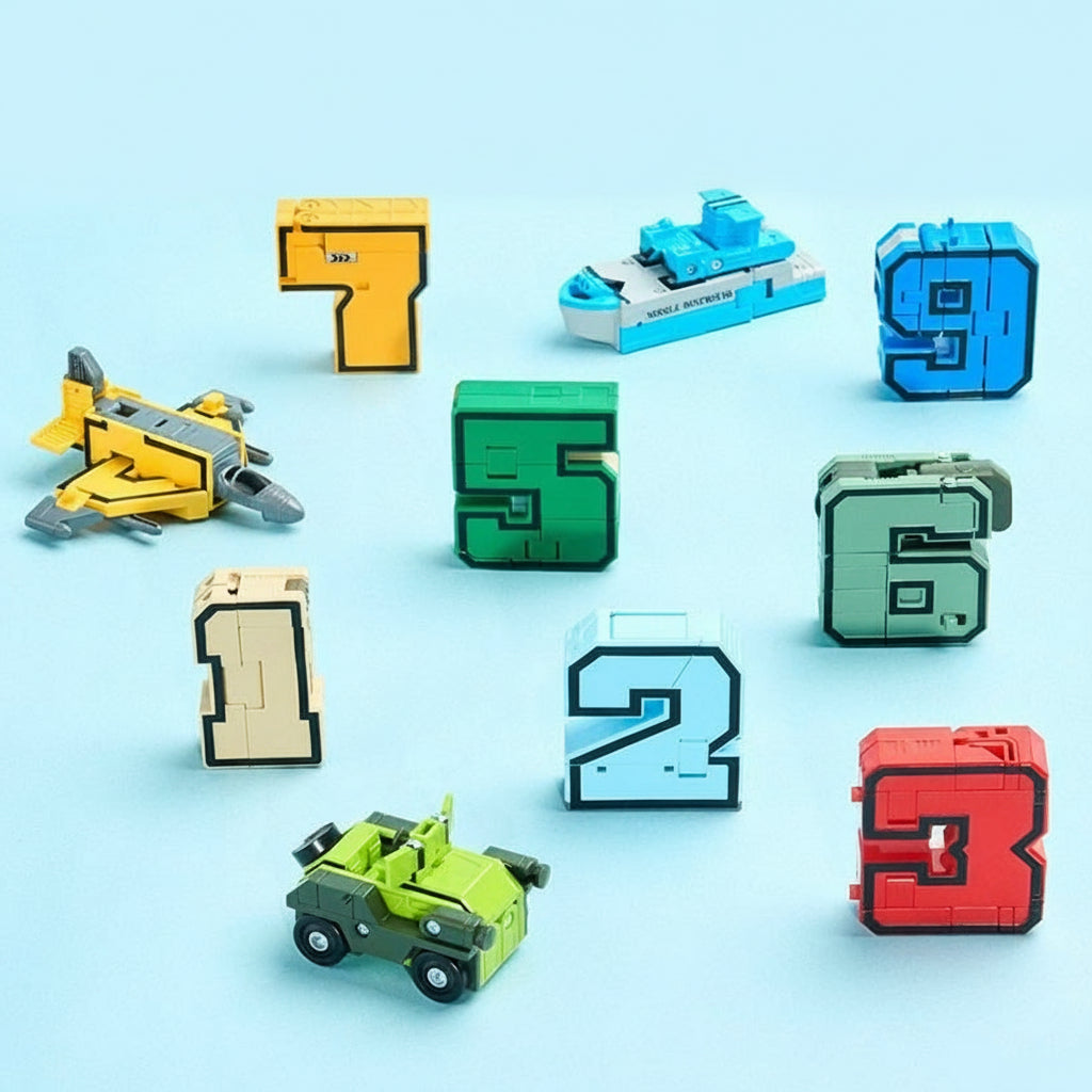 Kids' Transforming Numbers Bots - Numbers to Vehicles and Back