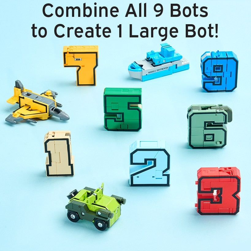 Kids' Transforming Numbers Bots - Numbers to Vehicles and Back