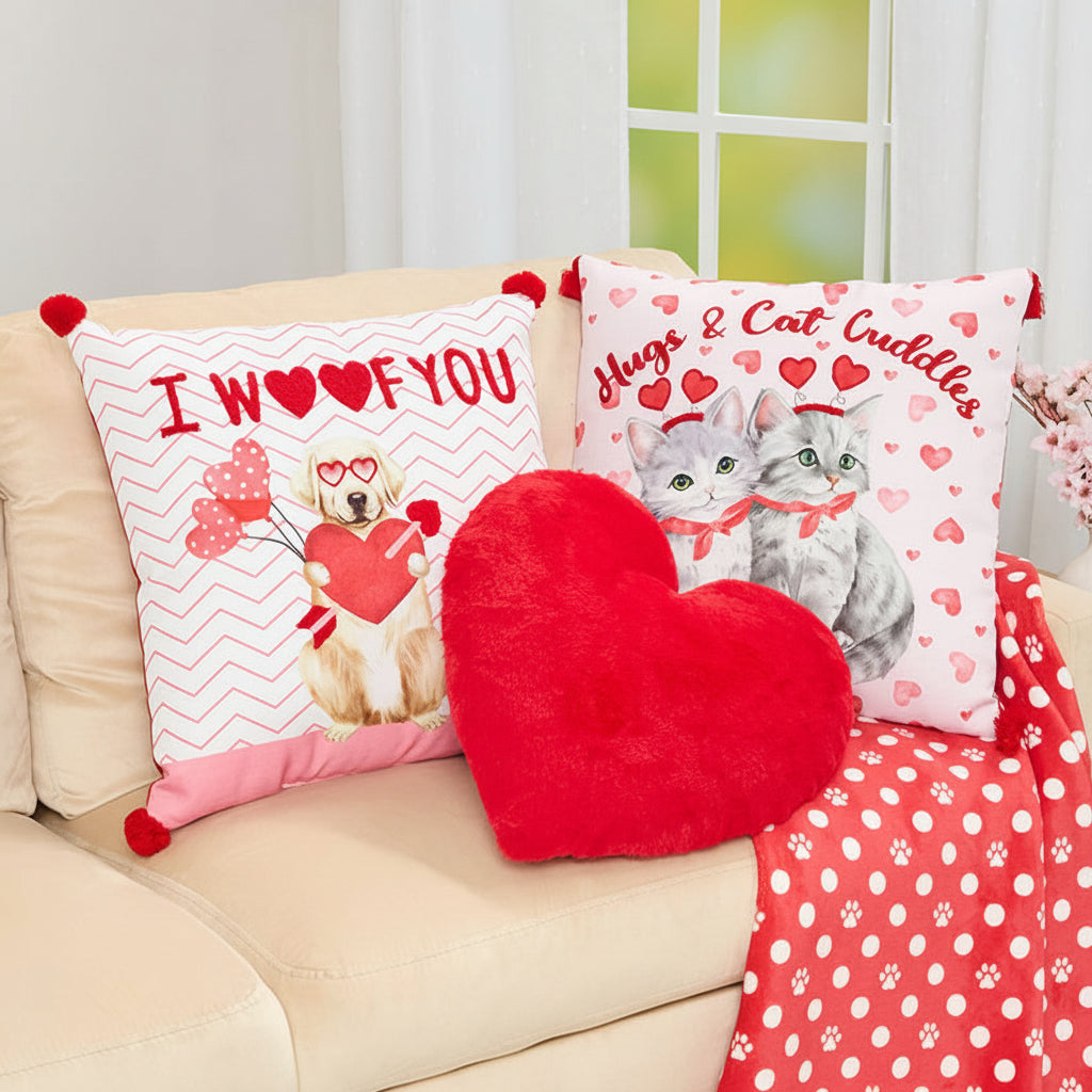 Valentine's Day Embroidered or Shaped Decorative Pillow