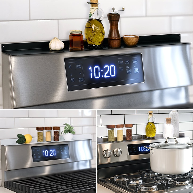 Magnetic Stovetop Storage Shelf in Stainless Steel - 2-Pc. - 15"L