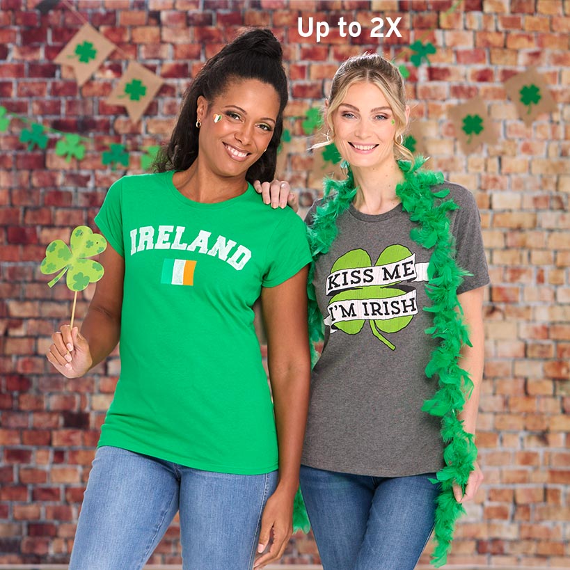 St. Patrick's Day Short Sleeve Women's T Shirt Gray Green
