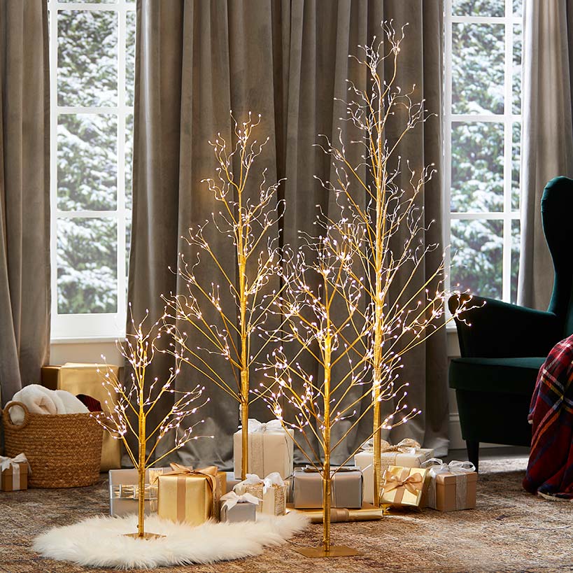 Golden Lighted LED Tree