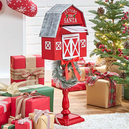 Letters for Santa Red Barn Mailbox