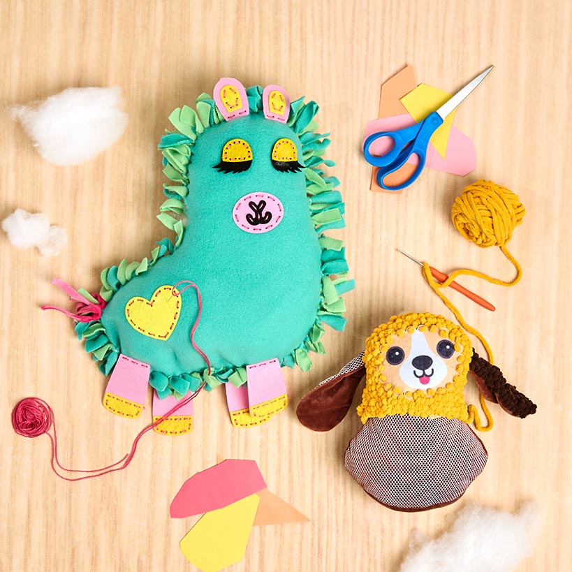 Dachshund or Llama Knit and Stitch DIY Assemble Cushion