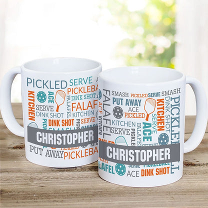 Personalized Pickleball Word Art Coffee Mug
