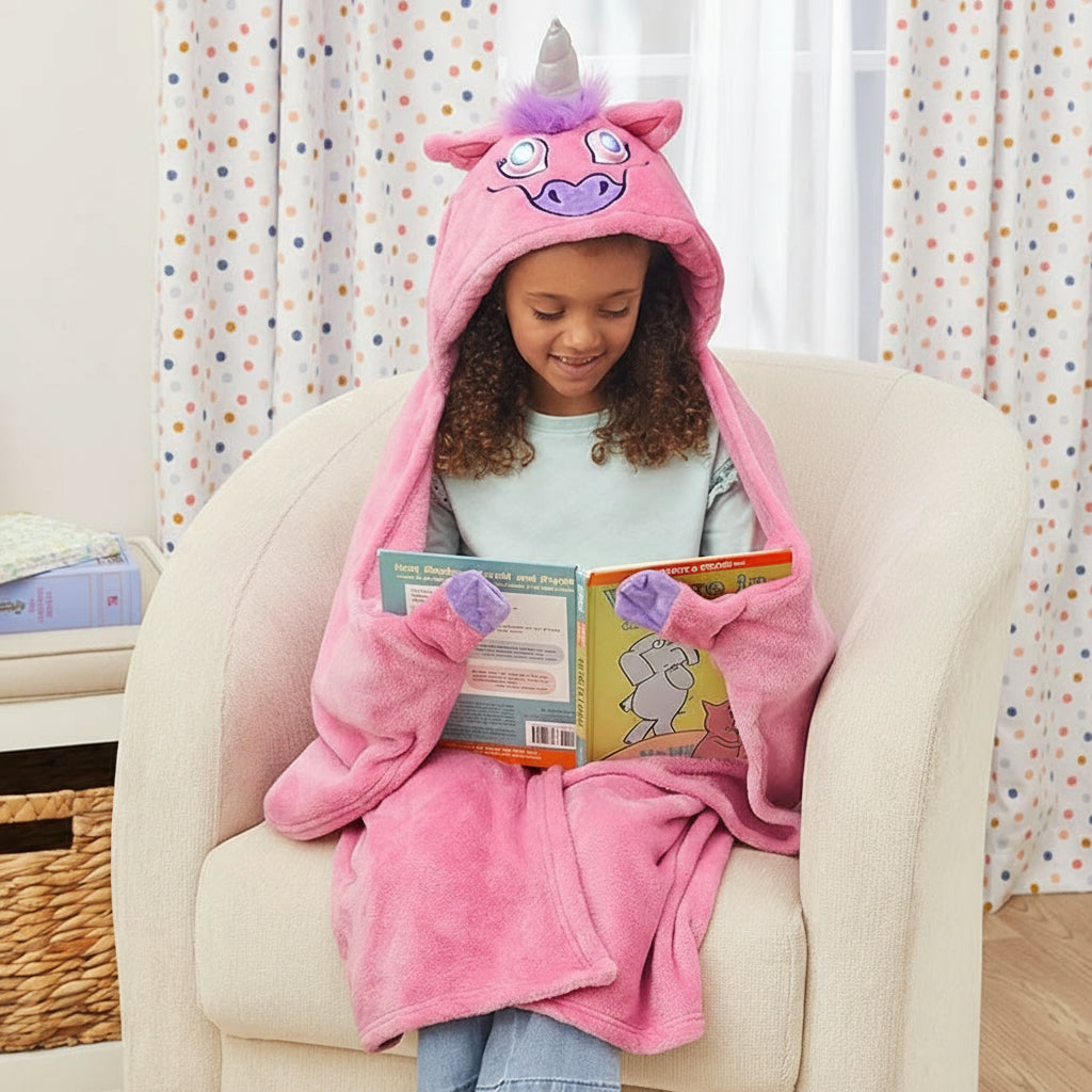 Bright Eyes™ Unicorn Blanket - Hooded Fleece with LED Eyes