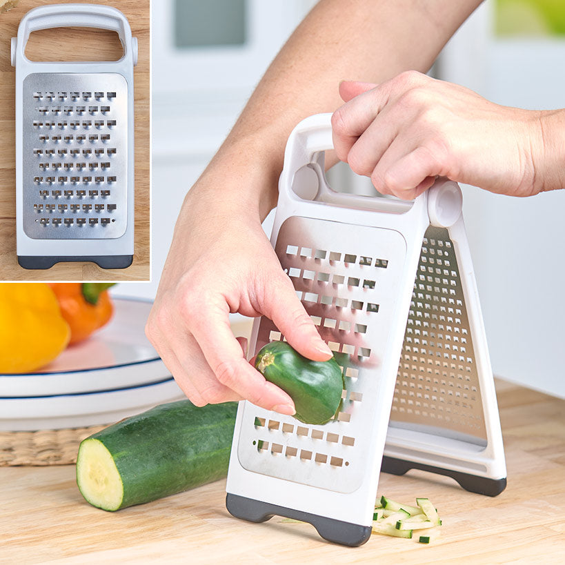 Stainless Steel Handheld Cheese Grater & Shredder - Foldable