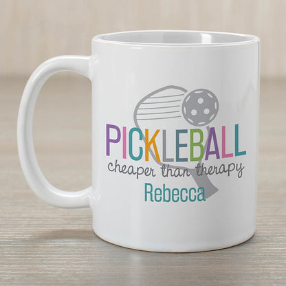 Personalized Pickleball Cheaper Than Therapy Coffee Mug