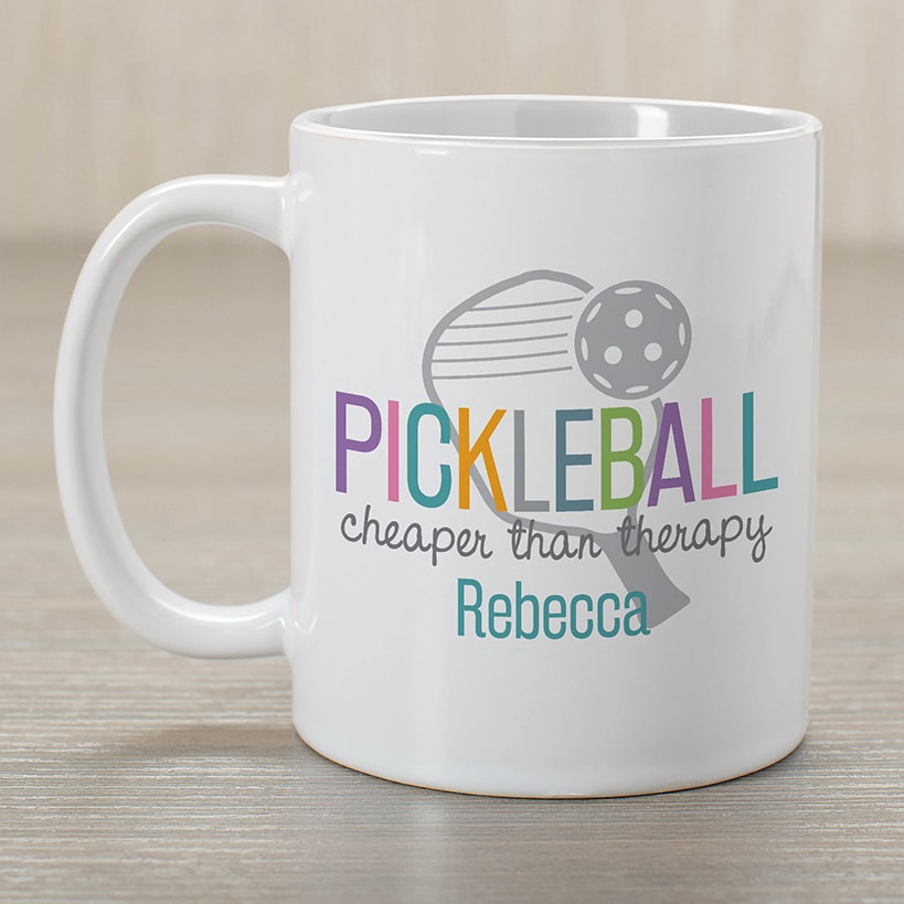 Personalized Pickleball Cheaper Than Therapy Coffee Mug
