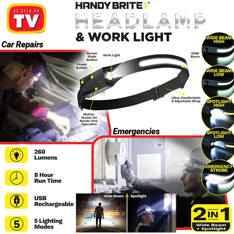 Handy Brite® Ultra-Bright  Hands-Free Head Lamp & Work Light