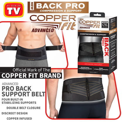 Copper Fit® Advanced Back Pro - Back Support , Unisex with Anti-Odor Fabric
