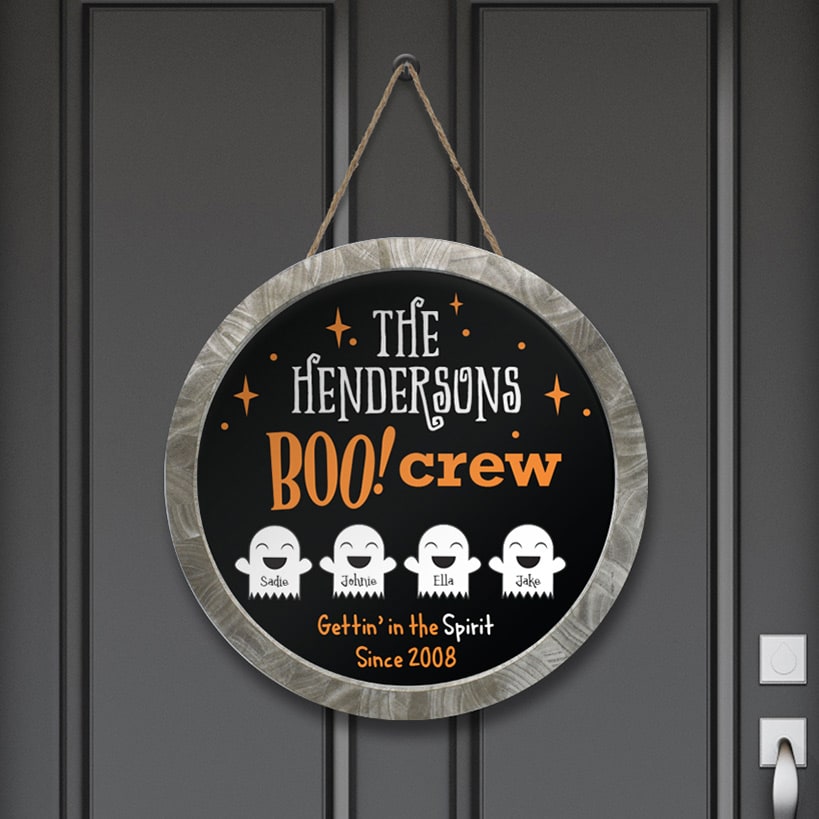 Personalized Halloween Wall Sign Boo! Crew