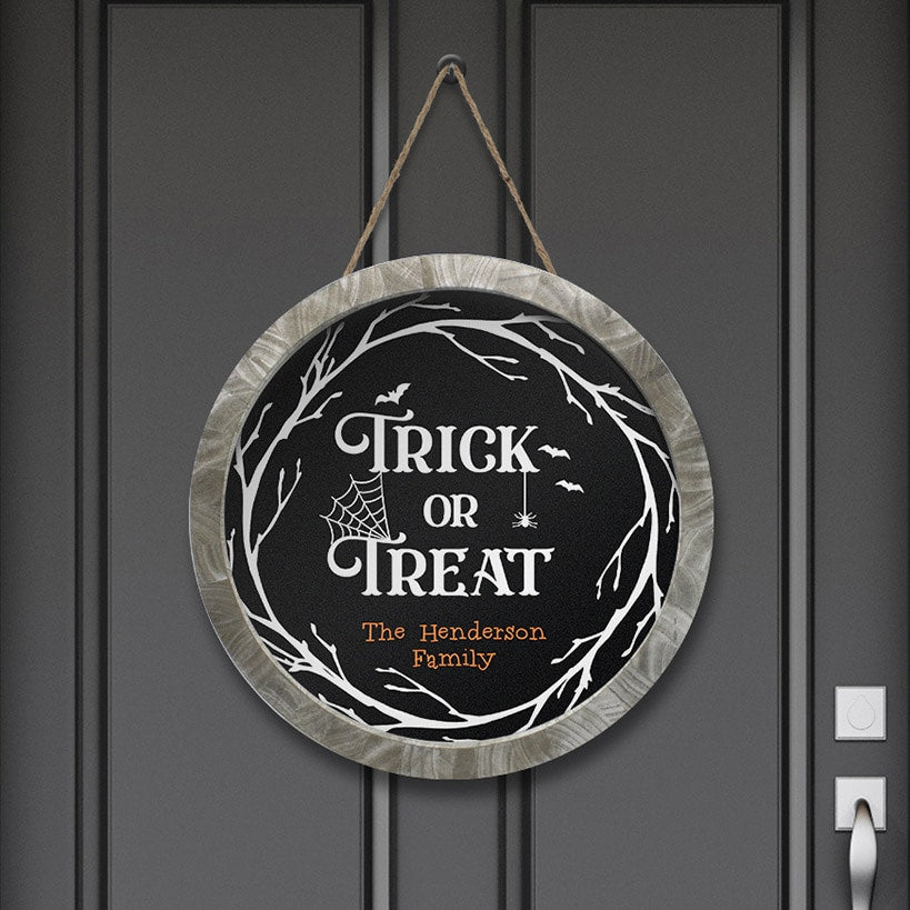 Personalized Halloween Trick or Treat Wall Sign