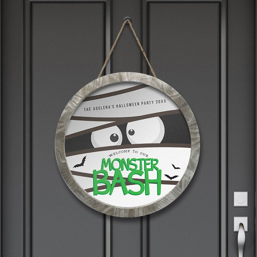 Personalized Halloween Wall Sign Monster Bash