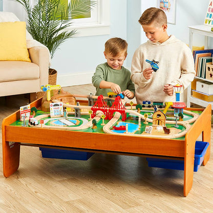 Kidkraft® Ride Around Town Train Set and Table - 100-Piece Adventure