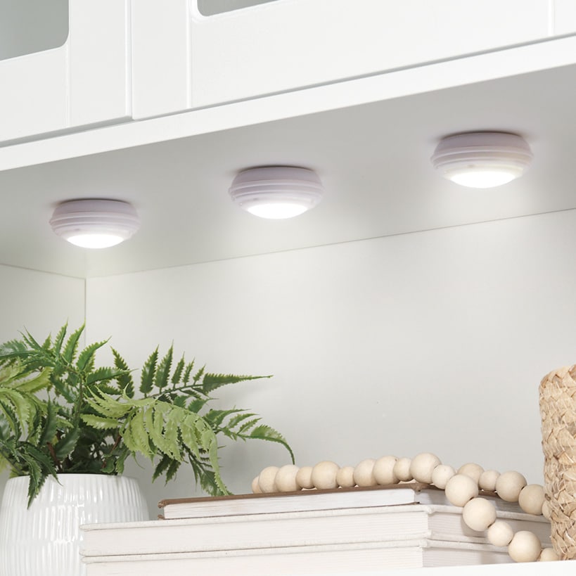 Wireless LED Color-Changing Puck Lights With Remote Set of 3
