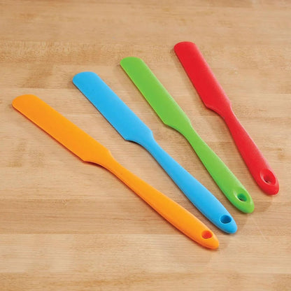 Multicolored Silicone Jar Spatulas - Set of 4