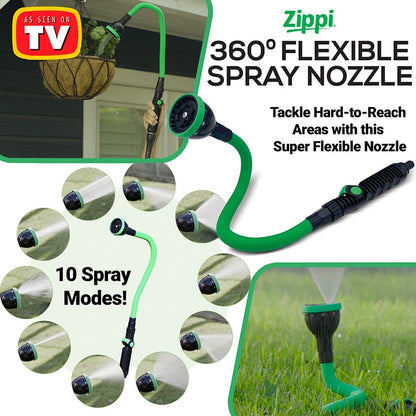 Zippi™ 360° Flexible Spray Hose Nozzle with 10 Versatile Spray Modes