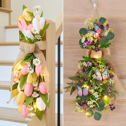 Spring Lighted Multi-Use Swag Décor - Easter Or Butterfly