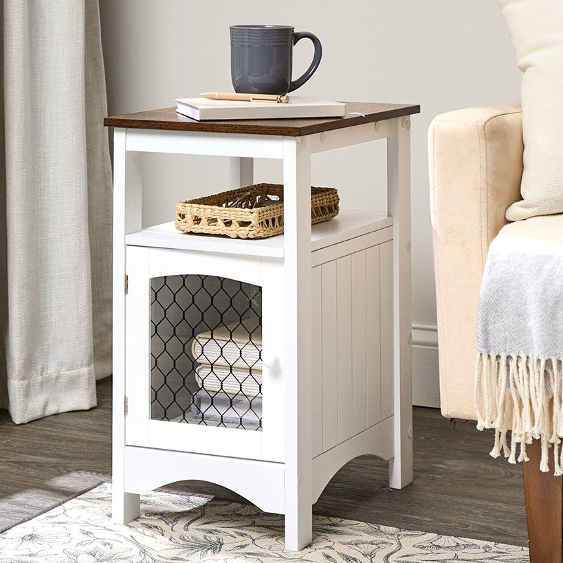 Rustic Two-Tone Side Table