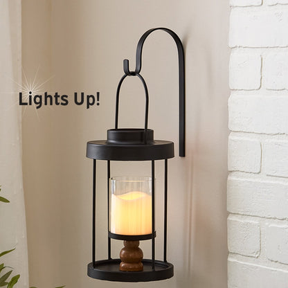 Country Sconce Lantern With LED Candle