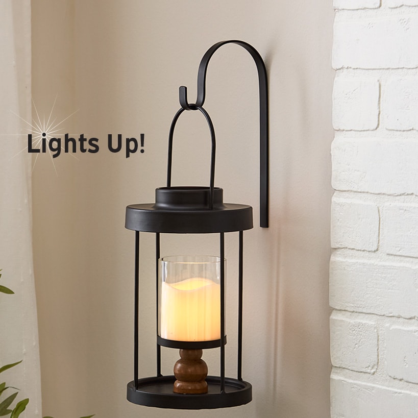 Country Sconce Lantern With LED Candle