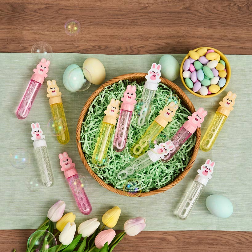 Easter Bunny Bubble Wands For Kids Easter Basket Party Favor Set Of 12