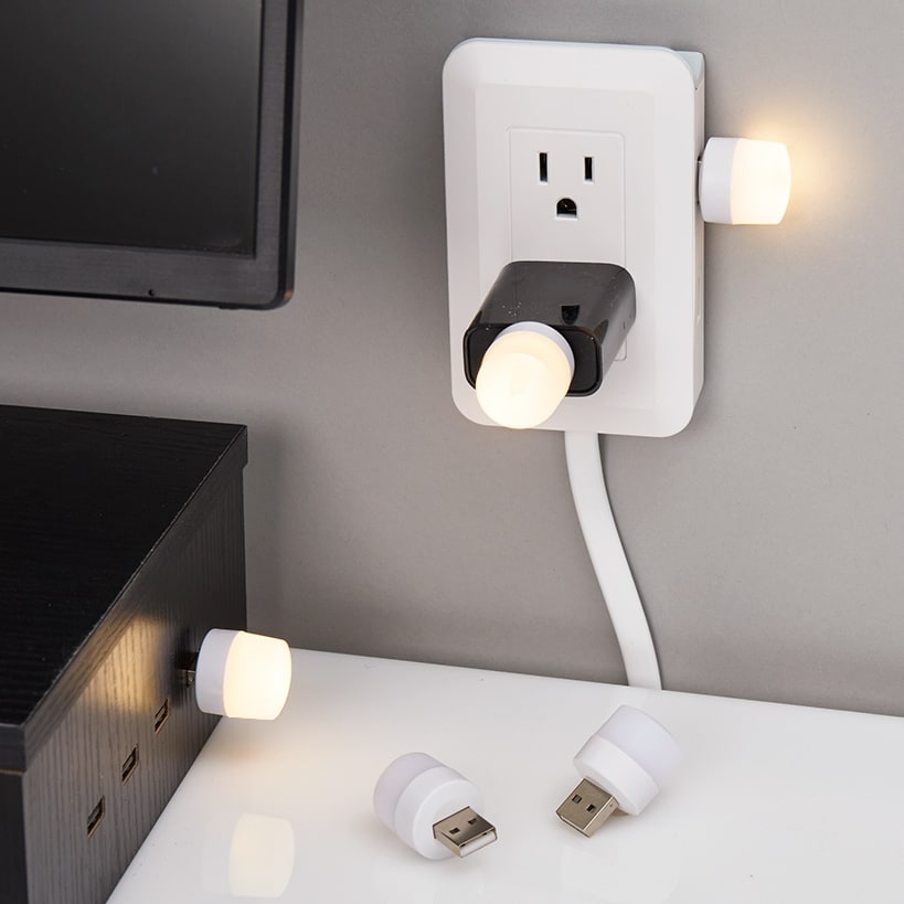 Mini USB Warm White LED Light Set Of 6 Easy To Use Compact Portable ...