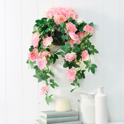 Lighted Wall Hanging Flower Cascade - Cottagecore
