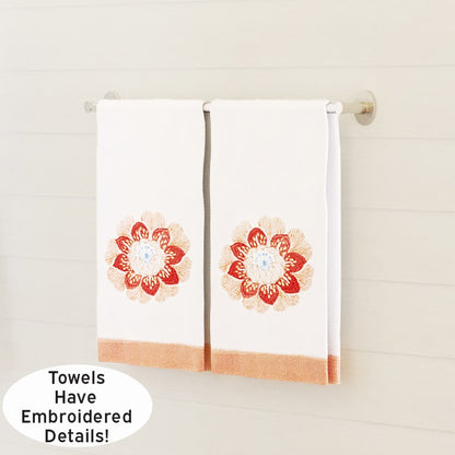 Shana Spring Floral Embroidered Hand Towels, Set of 2