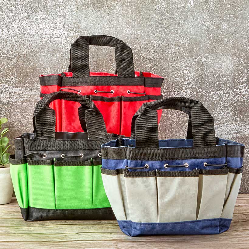 Garden Tool Caddy Bag In Green, Red Or White/Navy