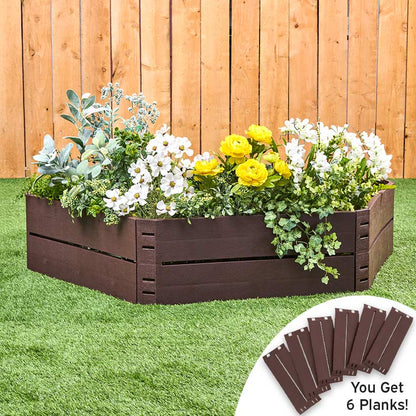 Wood Plank Raised Garden Bed - 6 Piece Kit