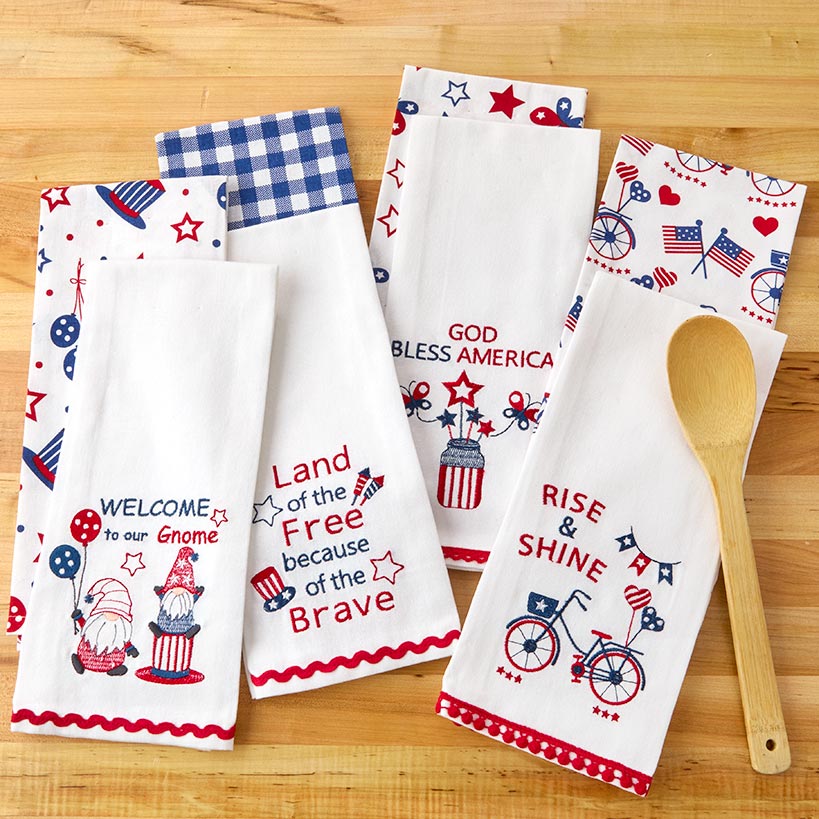 Americana Themed Kitchen Towels, Set of 2