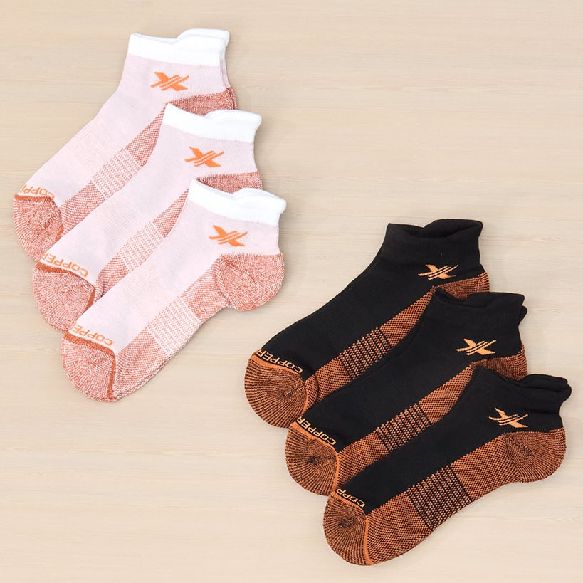 Copper Infused Ankle Length Compression Socks - 3-Pk.