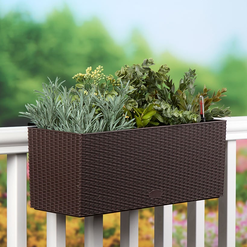 Wicker-Look Rectangle Planter